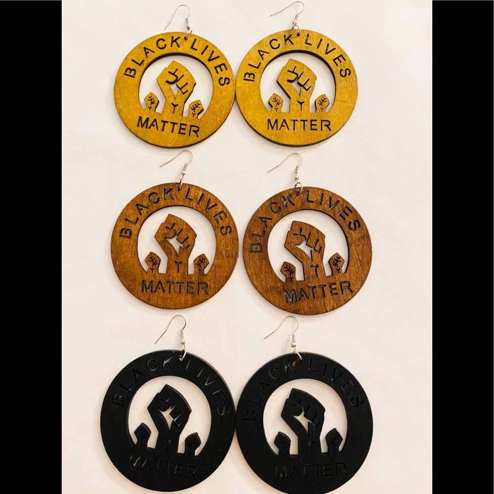 Winter Sale❄️ BLM WOODEN EARRINGS